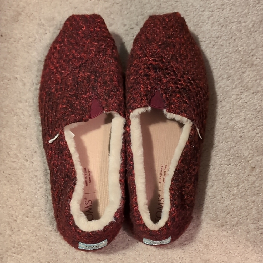 TOMS Women's Red Slip-On Shoes